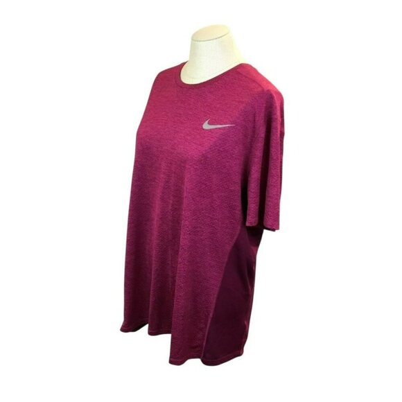 Nike Mens XXL Dri-Fit Running Shirt Magenta Polyester Lightweight Activewear - Picture 5 of 11